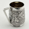 Pretty Victorian Sterling Silver Half Pint Christening Mug