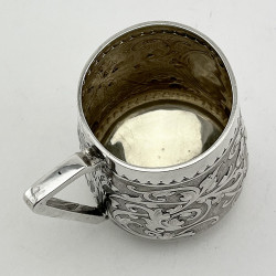 Pretty Victorian Sterling Silver Half Pint Christening Mug