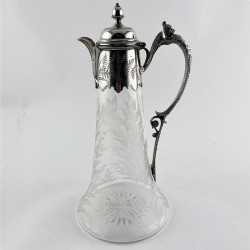 Charming Victorian Silver Plated and Clear Glass Claret Jug (c.1885)