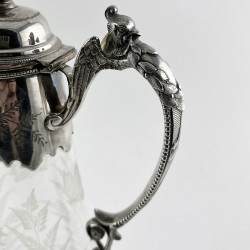 Charming Victorian Silver Plated and Clear Glass Claret Jug