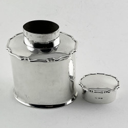 Good Quality and Gauge Edwardian Sterling Silver Oval Tea Caddy