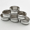 Beautiful Boxed Set of Six Late Victorian Silver Plated Napkin Rings