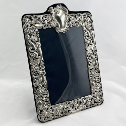 Decorative Large Late Victorian Silver Photo Frame Marked STERLING (c.1895)