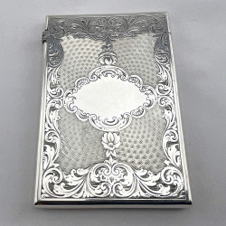 Engraved Victorian Hunt & Roskell Sterling Silver Card Case