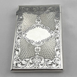 Engraved Victorian Hunt & Roskell Sterling Silver Card Case (1867)