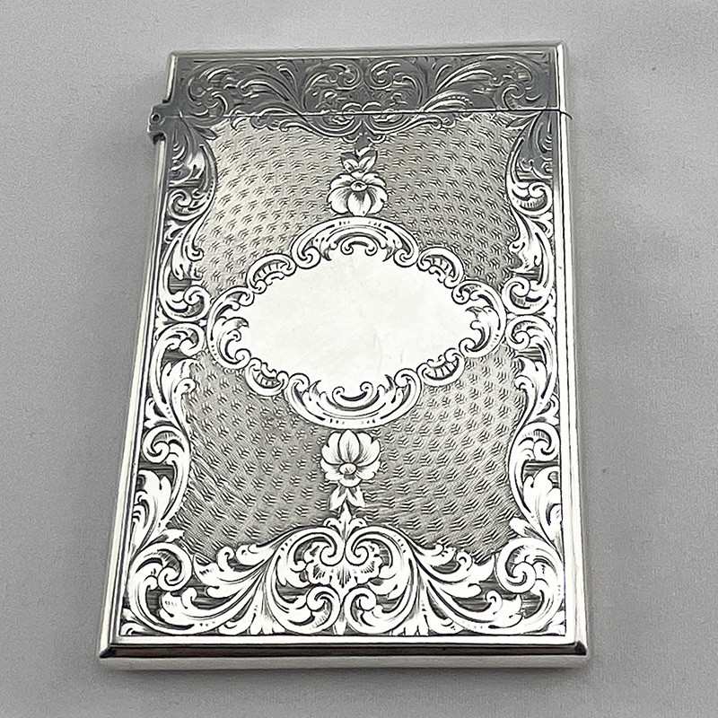 Engraved Victorian Hunt & Roskell Sterling Silver Card Case (1867)
