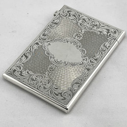 Engraved Victorian Hunt & Roskell Sterling Silver Card Case