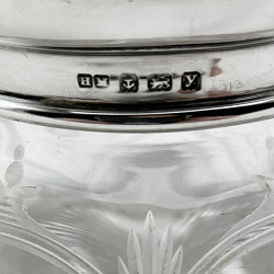 Charming Guilloche Enamel and Silver Dressing Table Jar