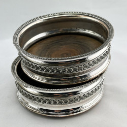 Unusual Set of Four Old Sheffield Plate Coasters