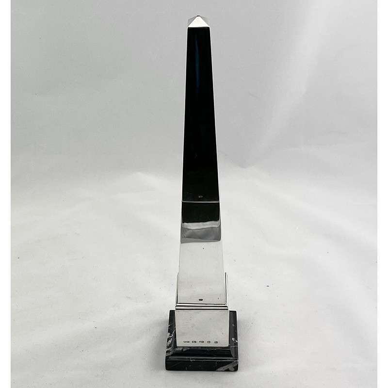 Superb Quality Hand Made Sterling Silver Obelisk Shape Condiment Set (2003).