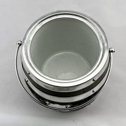 Decorative Carved Oak & Silver Plated Barrel with China Liner