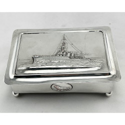 Silver Plated Embossed First World War Trinket or Cigarette Box (c.1914).