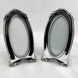 Pair of Antique Oval Sterling Silver Photo Frames (1918)