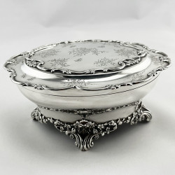 Edwardian Sterling Silver William Comyns Oval Jewellery or Trinket Box