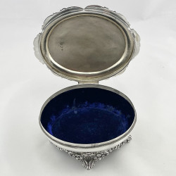 Edwardian Sterling Silver William Comyns Oval Jewellery or Trinket Box