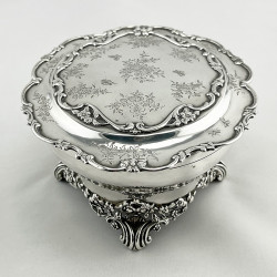 Edwardian Sterling Silver William Comyns Oval Jewellery or Trinket Box (1905)