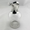 Stylish Plain Victorian Sterling Silver and Clear Glass Claret Jug
