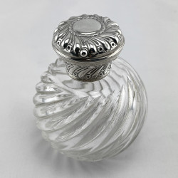 Victorian William Comyns Sterling Silver and Cut Glass Perfume Bottle (1889)