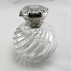 Victorian William Comyns Sterling Silver and Cut Glass Perfume Bottle