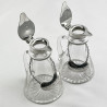 Pair of Sterling Silver and Glass Whisky Noggins