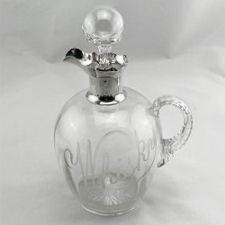 Late Victorian Sterling Silver Necked Whisky Decanter (1899)