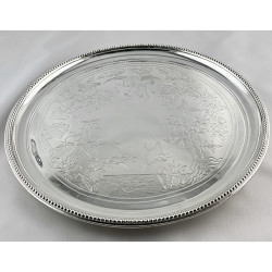 Victorian Aesthetic Movement Mappin & Webb Large Silver Plated Salver (c.1895)
