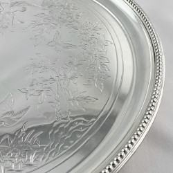 Victorian Aesthetic Movement Mappin & Webb Large Silver Plated Salver