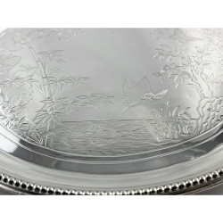 Victorian Aesthetic Movement Mappin & Webb Large Silver Plated Salver