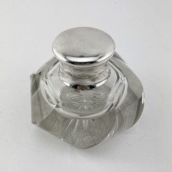 Good Quality John Grinsell Sterling Silver Topped Desk Inkwell