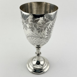 Fern Engraved Edwardian Sterling Silver Goblet Trophy