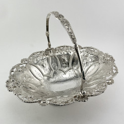 Large Victorian Oval Silver Plated Basket (c.1890)