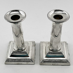 Pretty Pair of Edwardian Sterling Silver Candlesticks (1903)