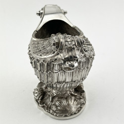 Superb Quality Cast Victorian Nautilus Shaped Silver Plated Spoon Warmer