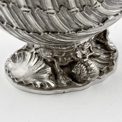 Superb Quality Cast Victorian Nautilus Shaped Silver Plated Spoon Warmer