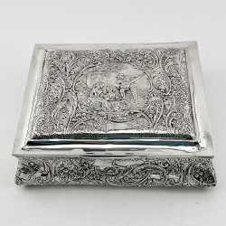 Large Edwardian Sterling Silver Jewellery or Trinket Box (1905)