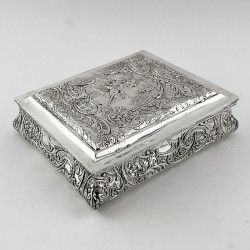 Large Edwardian Sterling Silver Jewellery or Trinket Box