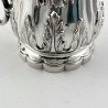 Good Quality Victorian Half Pint Embossed Sterling Silver Christening Mug