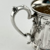 Good Quality Victorian Half Pint Embossed Sterling Silver Christening Mug