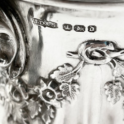 Good Quality Victorian Half Pint Embossed Sterling Silver Christening Mug