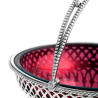 Victorian Cranberry Glass Silver Plated Sugar Basket by Elkington and Co