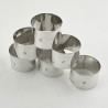 Six Plain Edwardian Sterling Silver Napkin Rings in Original Silk Lined Box