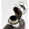 Late Victorian Sterling Silver Crocodile or Leather Hip Flask