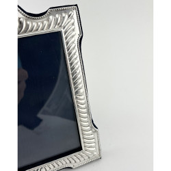 Late Victorian Sterling Silver Photo Frame with Blue Velvet Back