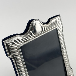 Late Victorian Sterling Silver Photo Frame with Blue Velvet Back