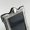 Late Victorian Sterling Silver Photo Frame with Blue Velvet Back