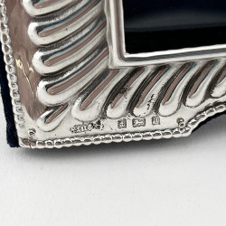 Late Victorian Sterling Silver Photo Frame with Blue Velvet Back