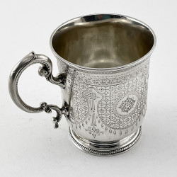 Victorian Engraved Sterling Silver Christening or Childs Mug