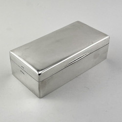 Smart Plain Sterling Silver Trinket or Cigarette Box (1928)