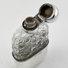 Victorian Sterling Silver and Cut Glass Hip Flask