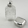 Victorian Sterling Silver and Cut Glass Hip Flask